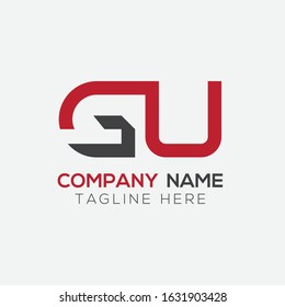 Initial GU Letter Linked Logo. GU Creative Letter Logo Design vector Template