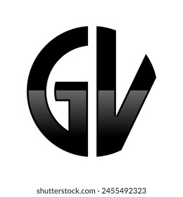 Initial GV Logo in a Cirle Shape