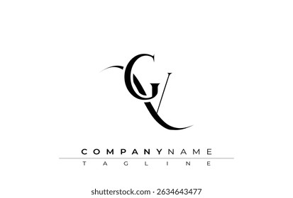 Initial GV Logo Design Vector. Elegant Monogram Logo Design with Decorative Elements and Typography