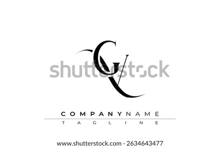 Initial GV Logo Design Vector. Elegant Monogram Logo Design with Decorative Elements and Typography