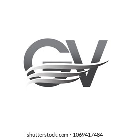 Initial GV wing logo, grey color vector logotype, logo for company name business and company identity.
