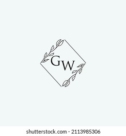 Initial GW beauty elegant logo design floral template illustration