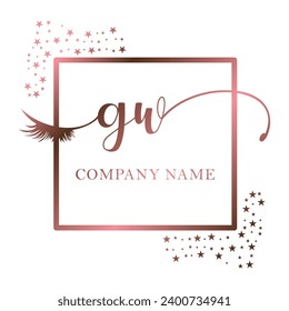Initial GW calligraphy company eye and eyelash handwriting