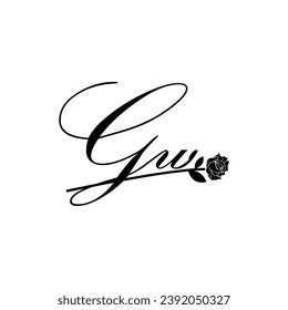 Ursprüngliche GW-Handschrift Blumentypografie-Ornament modern