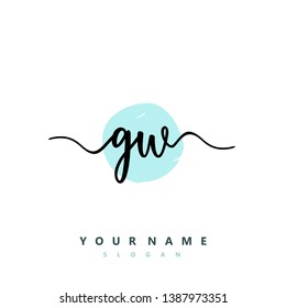 Initial GW handwriting logo template vektor