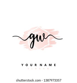 Initial GW handwriting logo template vektor