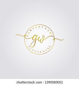 Initial GW handwriting logo template vector