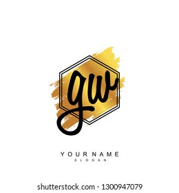 Initial GW handwriting logo vector