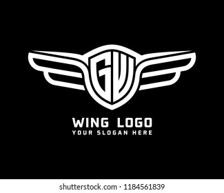Initial GW wing logo template vector
