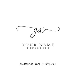 Initial GX beauty monogram and elegant logo design, handwriting logo of initial signature, wedding, fashion, floral and botanical with creative template.