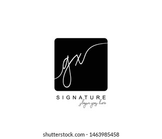 Initial GX beauty monogram and elegant logo design, handwriting logo of initial signature, wedding, fashion, floral and botanical with creative template.