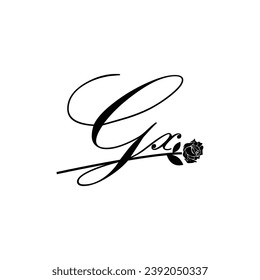Ursprüngliche GX-Blumenschrift mit Typografie-Ornament modern