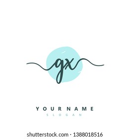 Initial GX handwriting logo template vector