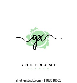 Initial GX handwriting logo template vector