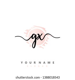 Initial GX handwriting logo template vector