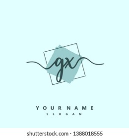 Initial GX handwriting logo template vector