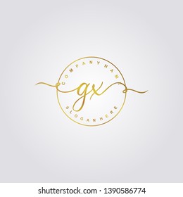 Initial GX handwriting logo template vector