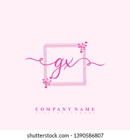 Initial GX handwriting logo template vector