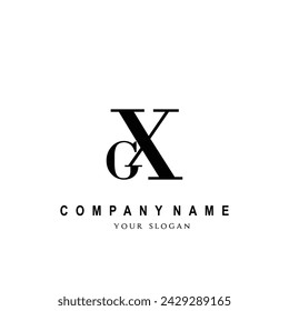 Initial GX letter brand invitation title logotype trendy