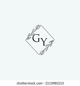 Initial GY beauty elegant logo design floral template illustration