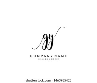Initial GY beauty monogram and elegant logo design, handwriting logo of initial signature, wedding, fashion, floral and botanical with creative template.