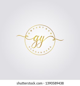Initial GY handwriting logo template vector