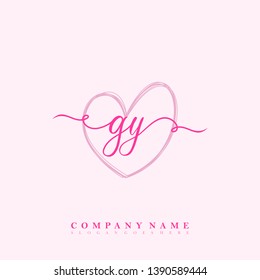 Initial GY handwriting logo template vector