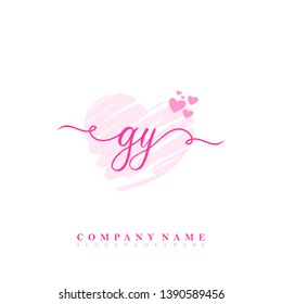 Initial GY handwriting logo template vector