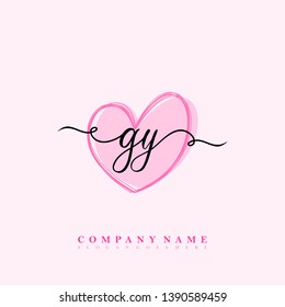Initial GY handwriting logo template vector