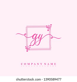 Initial GY handwriting logo template vector