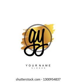 Initial GY handwriting logo vector