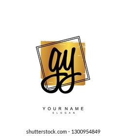 Initial GY handwriting logo vector
