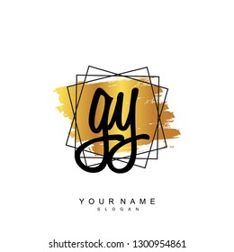 Initial GY handwriting logo vector