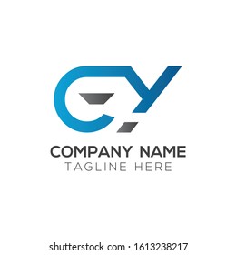 Initial GY Letter Linked Logo. GY letter Type Logo Design vector Template