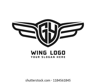 Initial GY wing logo template vector
