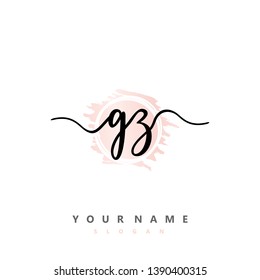 Initial GZ handwriting logo template vector