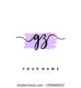 Initial GZ handwriting logo template vector