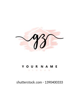 Initial GZ handwriting logo template vector