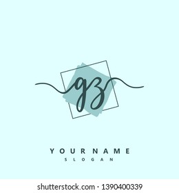 Initial GZ handwriting logo template vector
