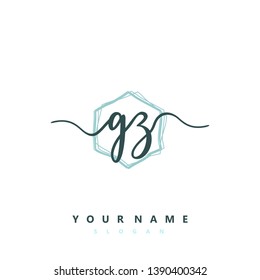 Initial GZ handwriting logo template vector