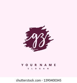 Initial GZ handwriting logo template vector