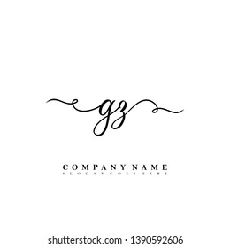 Initial GZ handwriting logo template vector