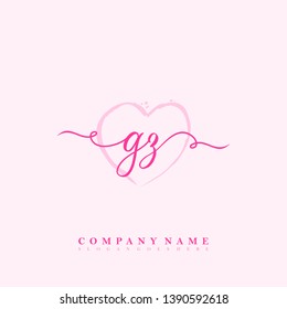 Initial GZ handwriting logo template vector