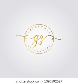 Initial GZ handwriting logo template vector