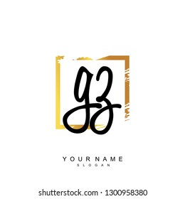 Initial GZ handwriting logo vector