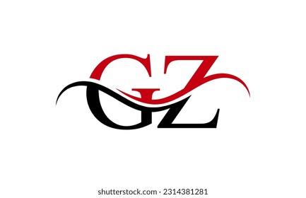 Initial GZ letter Logo With Swoosh Design Graphic Vector Template for Business and Company Identity.