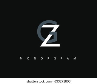 Initial GZ Logo. Letter design vector