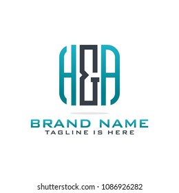 Initial H & A abstract logo template vector