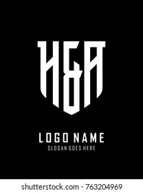 Initial H & A abstract shield logo template vector