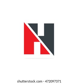 Initial H AH Isolated Letter Logo Red Black